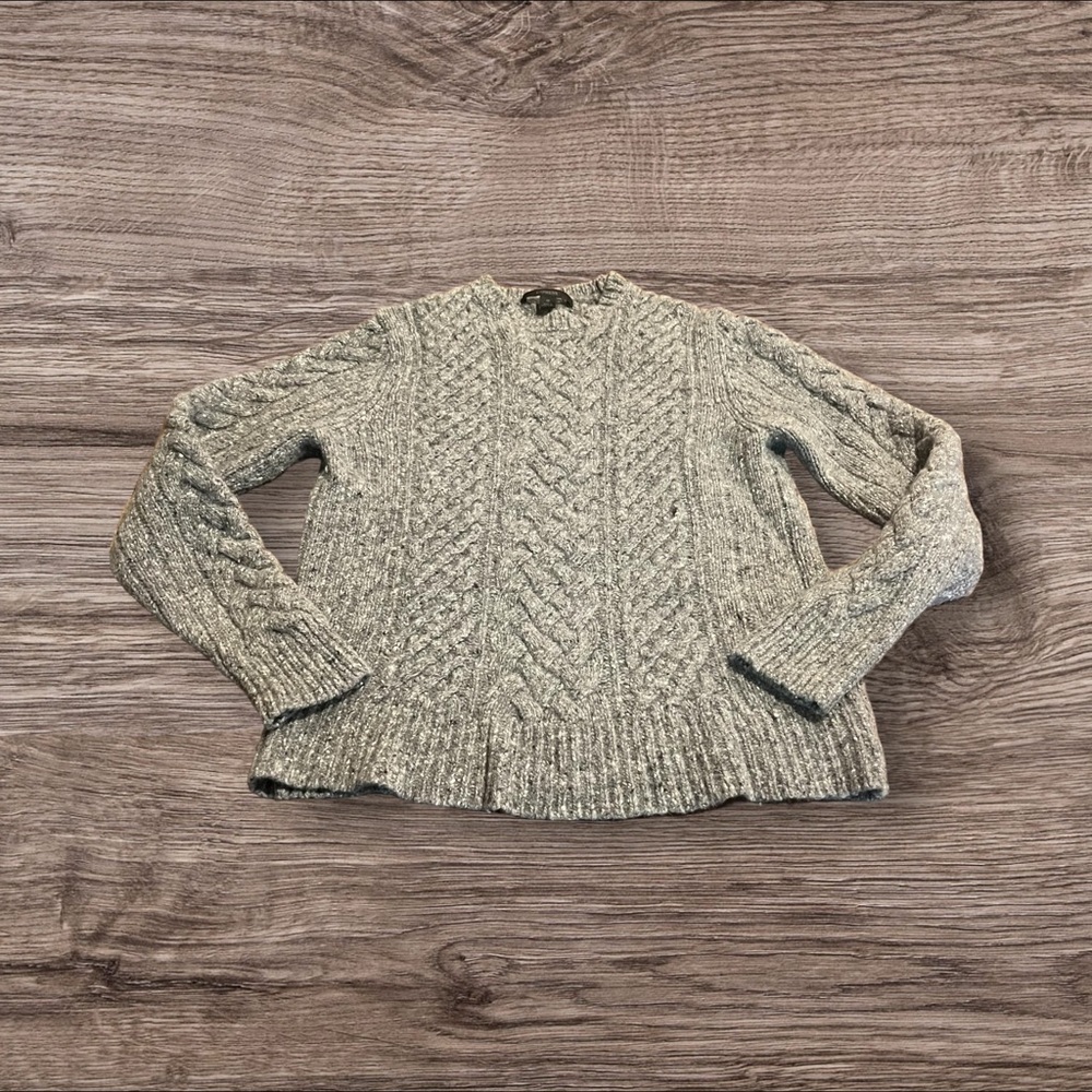 Vintage 90s Express Gray Cable Knit Sweater Size Medium